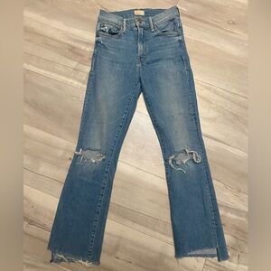 MOTHER The Insider Crop Step Fray Blue Jeans Size 25